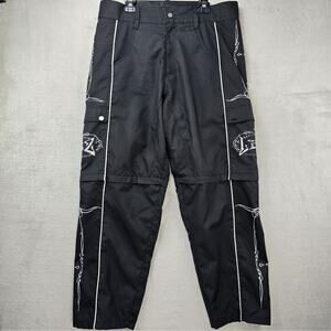 Vintage LBZ Convertible Pants Shorts Mens 37 (Fits 39x31) Black Motocross Y2K
